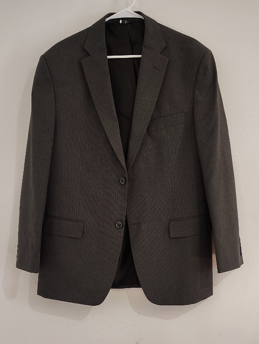 Haggar Men's Charcoal Pinstripe Two-Button Suit Blazer